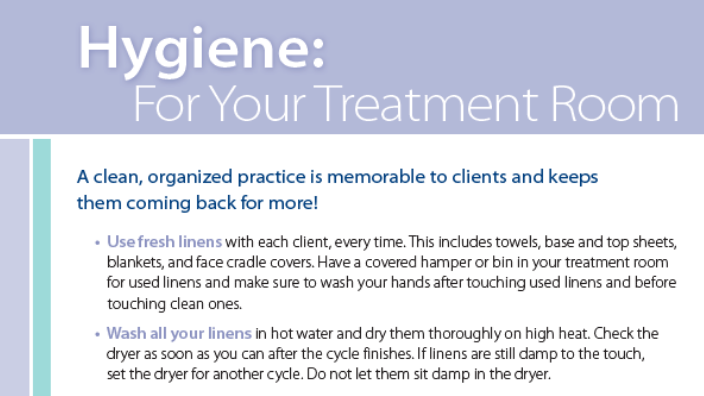 hygiene in a treatment room text